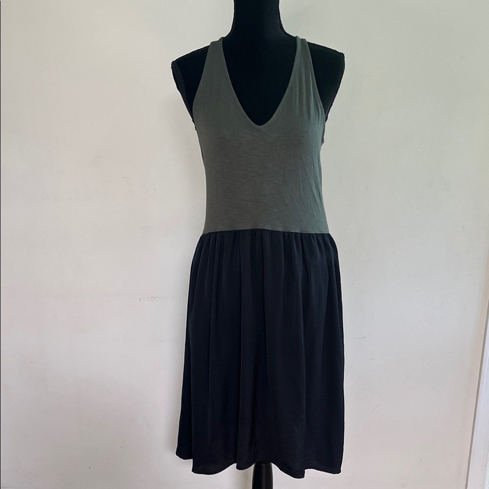 Dolan Two-Tone Midi Dress in Green and Black